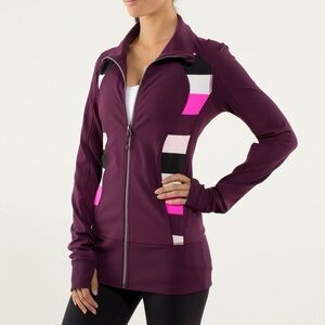 Lululemon Nice Asana Jacket Plum / Pow Stripe Raspberry Glo Light
